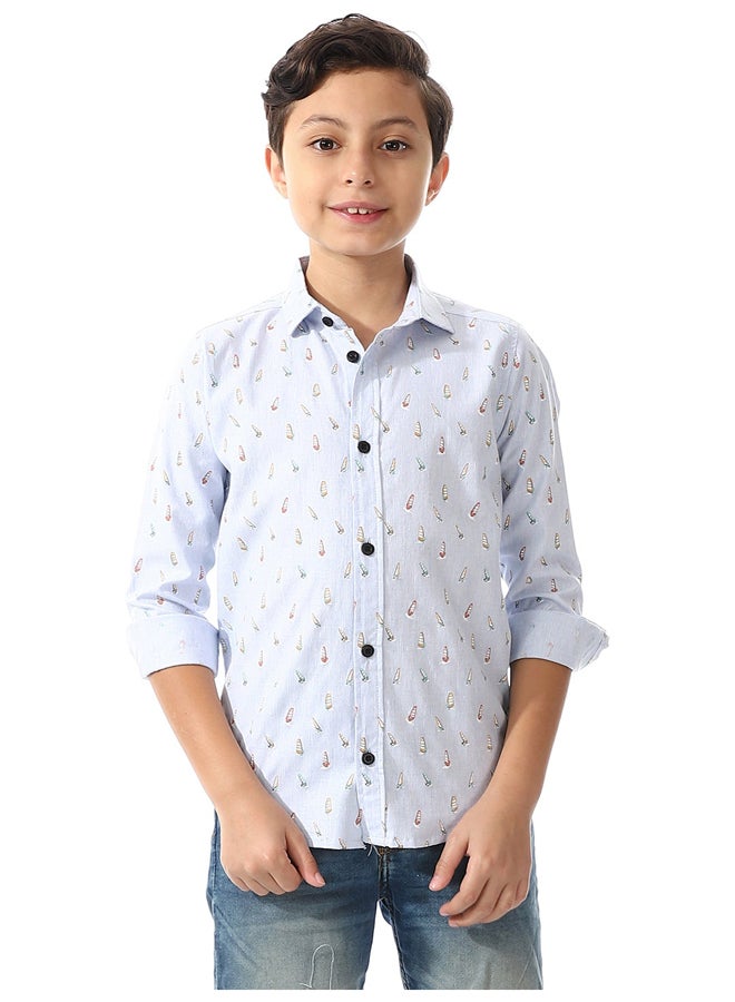 Andora Boys Sky Blue Long Sleeves Shirt_Sky blue - Image 4