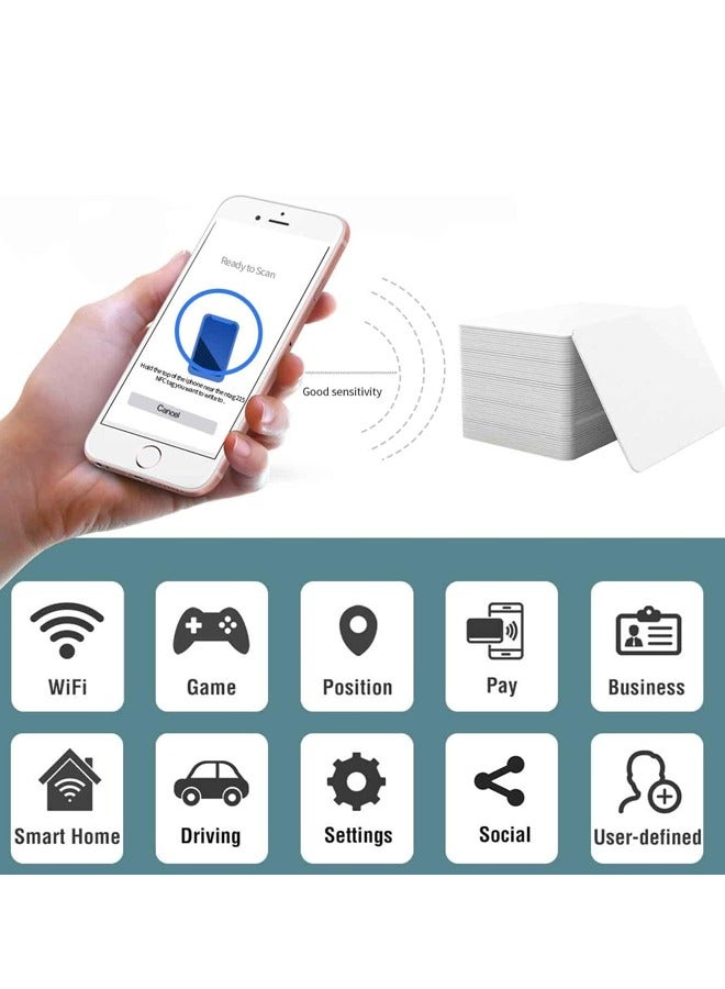 NFC Cards NFC Tags NFC Business Card NFC 215 Cards NFC Ntag215 Cards Blank NFC Cards 504 Bytes Programmable NFC Tags iPhone Compatible with NFC Enabled Mobile Phones & Devices