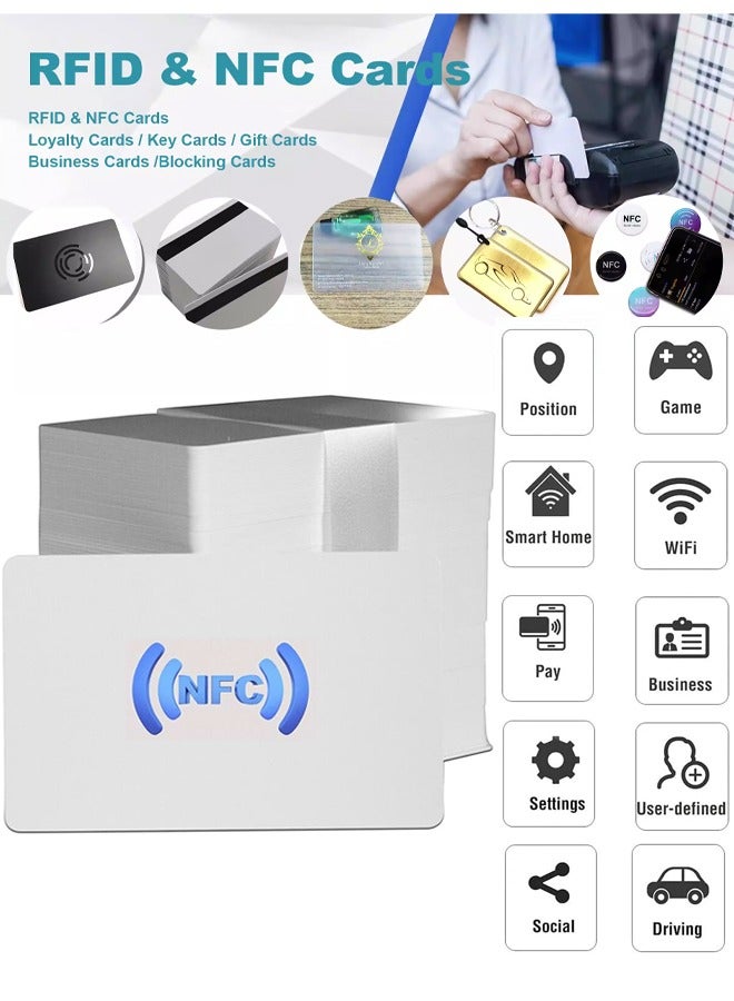 NFC Cards NFC Tags NFC Business Card NFC 215 Cards NFC Ntag215 Cards Blank NFC Cards 504 Bytes Programmable NFC Tags iPhone Compatible with NFC Enabled Mobile Phones & Devices