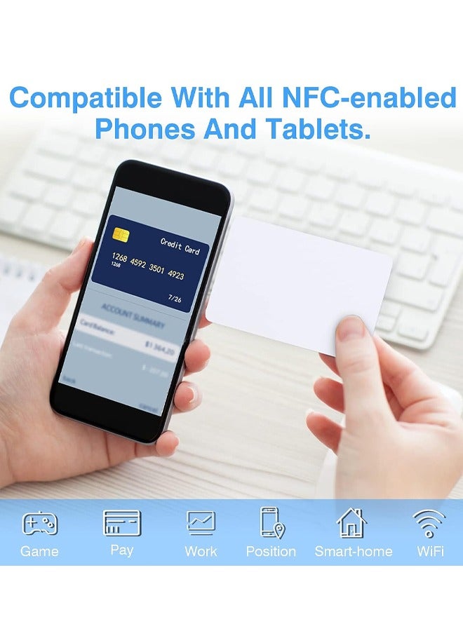 NFC Cards NFC Tags NFC Business Card NFC 215 Cards NFC Ntag215 Cards Blank NFC Cards 504 Bytes Programmable NFC Tags iPhone Compatible with NFC Enabled Mobile Phones & Devices