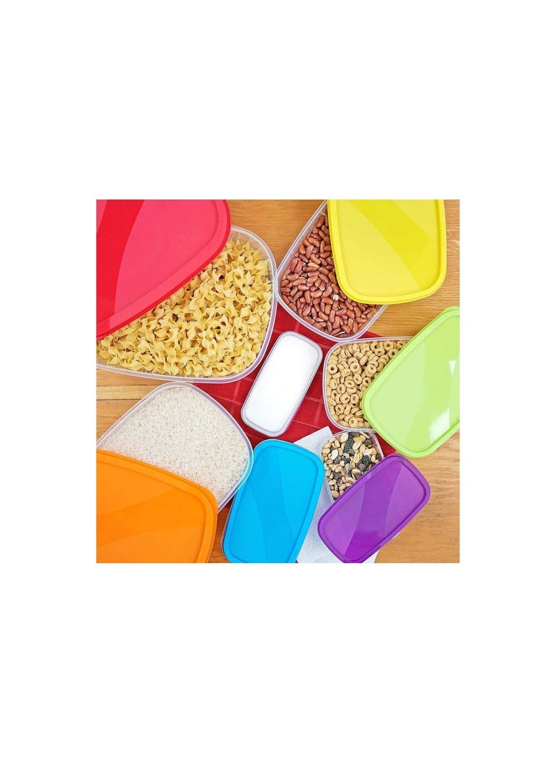 MARKQ - Food Storage Container with Airtight Lids 5 Piece Plastic Stackable Tupperware Box for Leftovers lunch box meal prep containers, Rectangle - Image 1