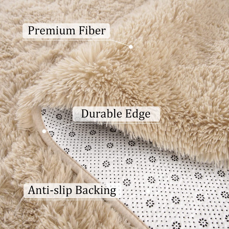 BENRON Soft Runner Rugs for Bedroom 2x6, Washable Long Runners for Hallway Entryway Kitchen Dorm, Fluffy Throw Rug for Kids Girls Room Decor Photo Prop, Light Tan - Image 5