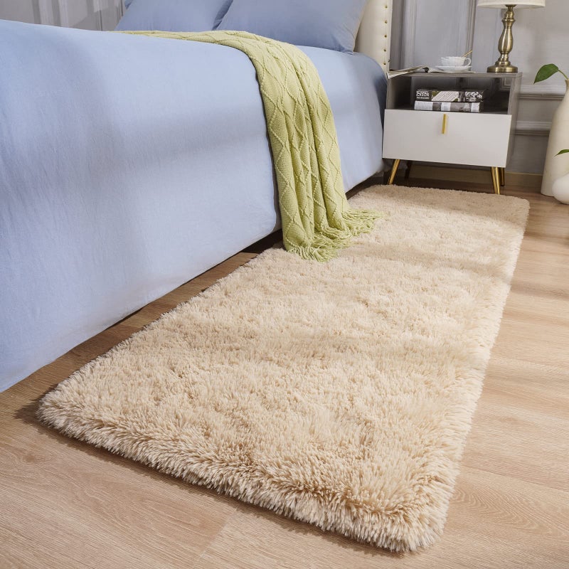 BENRON Soft Runner Rugs for Bedroom 2x6, Washable Long Runners for Hallway Entryway Kitchen Dorm, Fluffy Throw Rug for Kids Girls Room Decor Photo Prop, Light Tan - Image 2