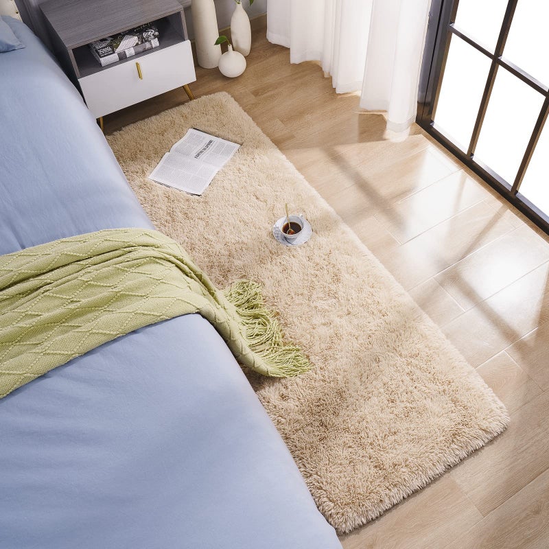 BENRON Soft Runner Rugs for Bedroom 2x6, Washable Long Runners for Hallway Entryway Kitchen Dorm, Fluffy Throw Rug for Kids Girls Room Decor Photo Prop, Light Tan - Image 3
