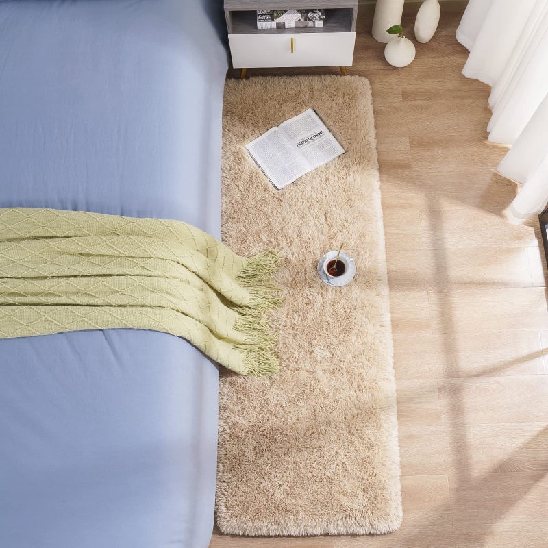 BENRON Soft Runner Rugs for Bedroom 2x6, Washable Long Runners for Hallway Entryway Kitchen Dorm, Fluffy Throw Rug for Kids Girls Room Decor Photo Prop, Light Tan - Image 4