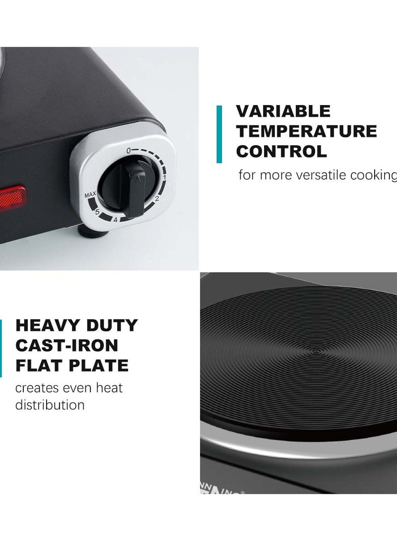 Winning Star 1500W Infrared Induction Cooktop, Electric Stove Burner, Electric Hot Plate, Single Electric Cooktops Countertop Stoveck for Home Dorm Office, Temperature Controls, Power Indicator Lights, Easy to Clean - Image 4