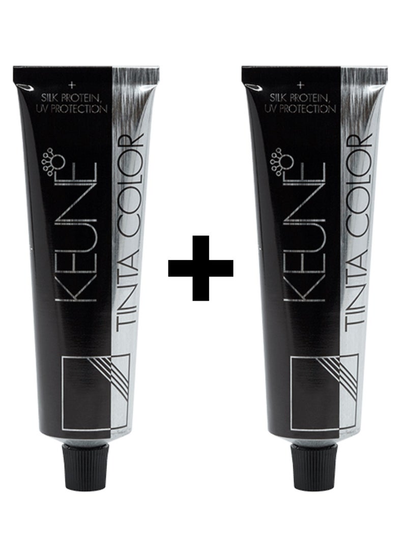 Keune 2 Packs Of Keune Tinta Color No. 6.11 Dark Intense Ash Blonde With Solamer Silk Protein Hair Color Paraben Free - Image 1