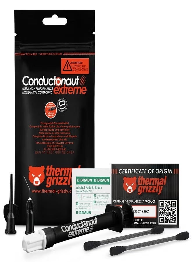 Thermal Grizzly Conductonaut - High Performance Liquid Metal Compound Thermal Paste for Superior CPU/GPU/Console Cooling - Made in Germany (Extreme 1 Gram) - Image 1