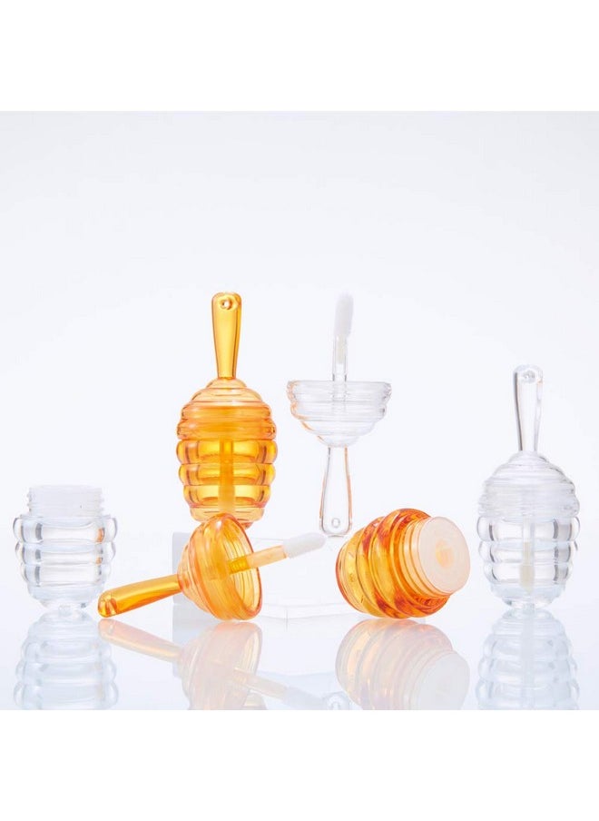 6 Pieces Empty Lip Gloss Tubes Reusable Lip Gloss Containers Honey Pots Shaped Lips Gloss Tube 9 Ml Empty Refillable Lips Gloss Bottles Diy Cosmetics Lipstick Containers(Transparent, Brown)