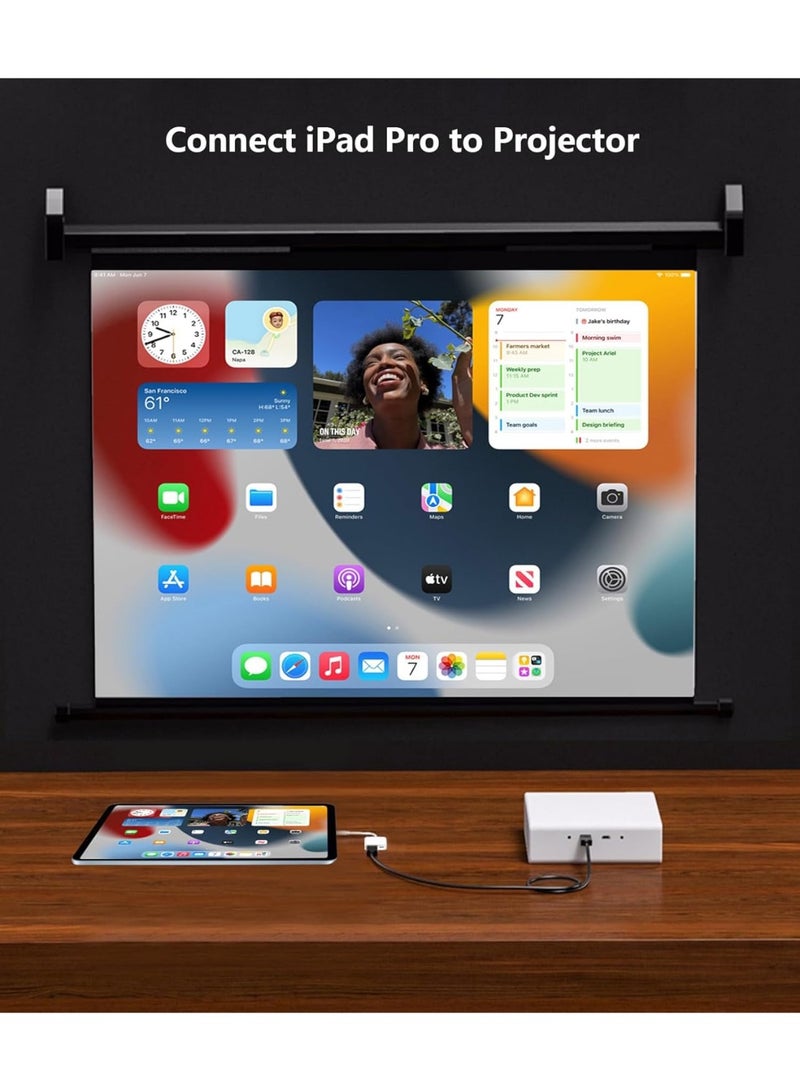 محول Apple من USB-C إلى HDMI بدقة 4K بمعدل 60 هرتز لأجهزة iPhone 15 و MacBook Pro و Air و iPad Pro، كابل USB 3.1 Type C و HDMI 2.0 متوافق مع Samsung Galaxy S23/S22 و Pixelbook و XPS والمزيد - Image 3