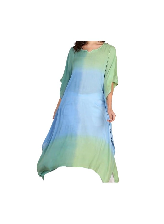Zebees Women Tie Dyed Crepe Kaftan, Relax Fit, Maternity  - Image 1