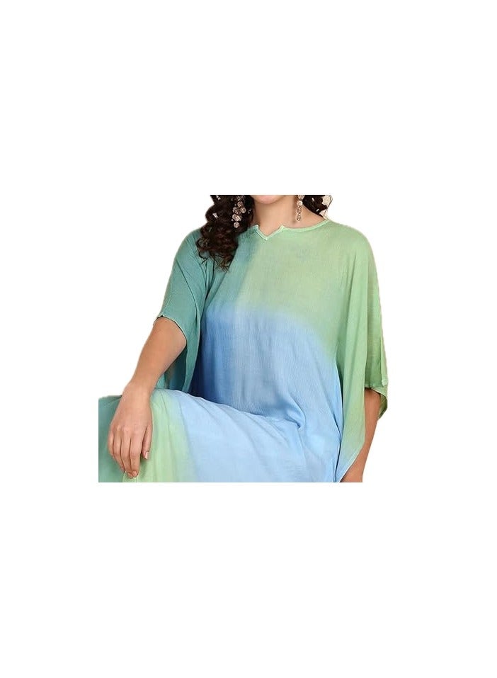 Zebees Women Tie Dyed Crepe Kaftan, Relax Fit, Maternity  - Image 4