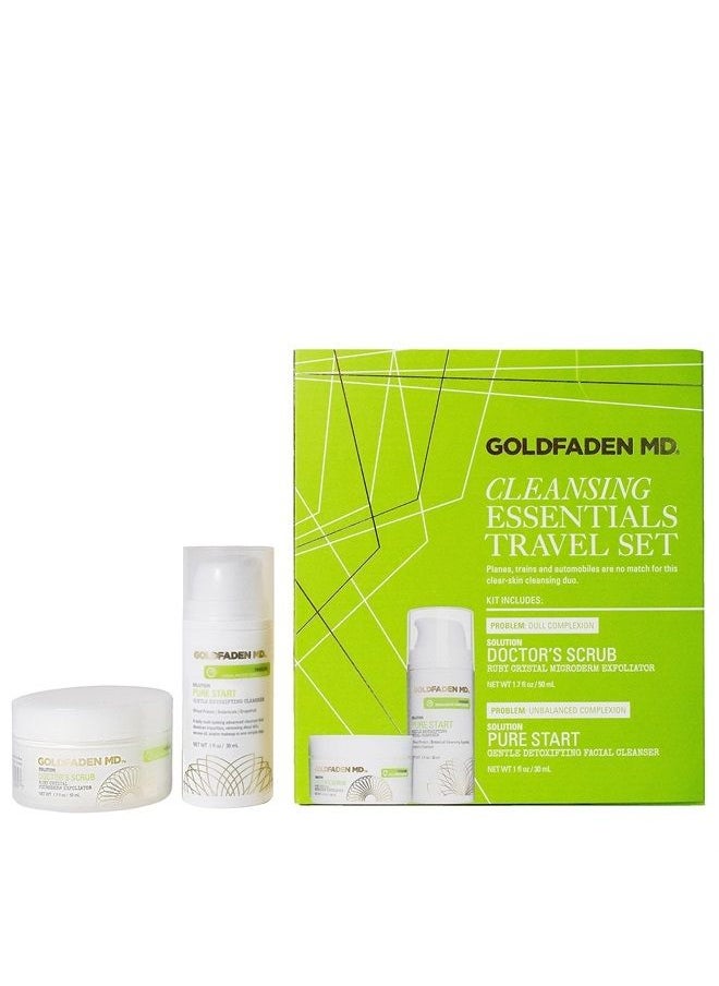 Goldfaden MD - Goldfaden MD Cleansing Essentials Travel Set Microderm Daily Facial Exfoliator Face Cleaner 1.7oz & Detoxifying Natural Facial Cleanser 1oz - Image 1