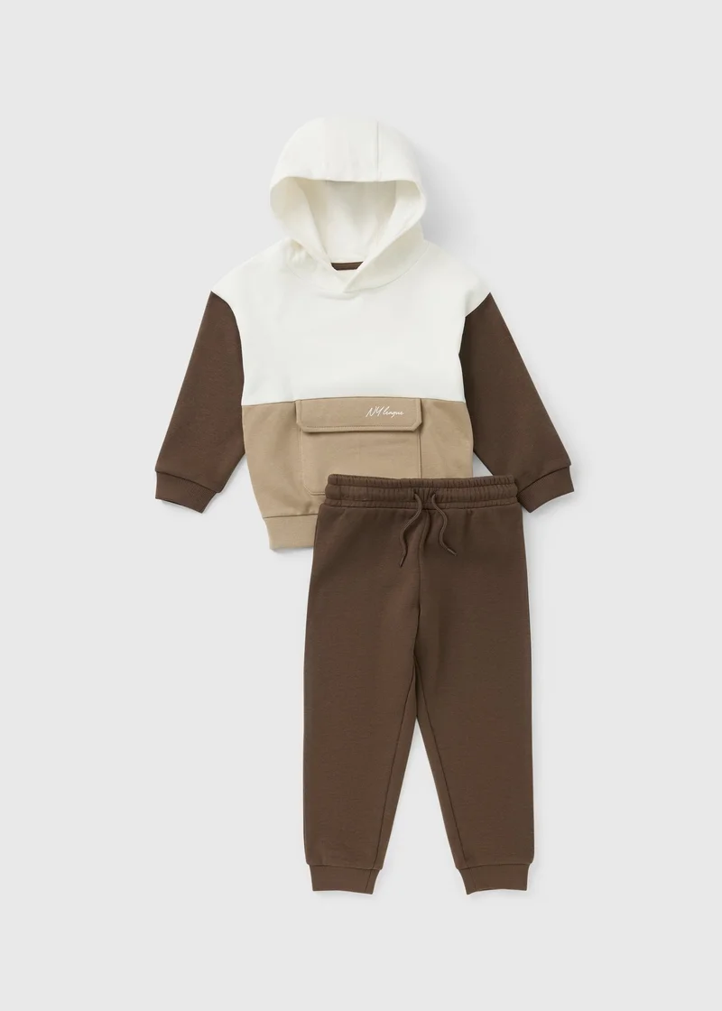ماتلان Boys Brown Hoodie & Jogger Set