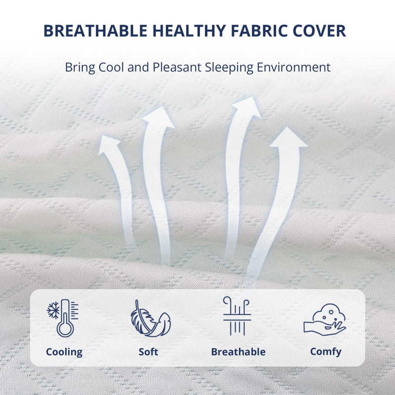 EGOHOME 4 Inch Gel Memory Foam Mattress Topper Queen Size, Cooling Bed Topper for Pressure Relief with Removable Breathable Soft Cover, CertiPUR-US Certified - Image 5