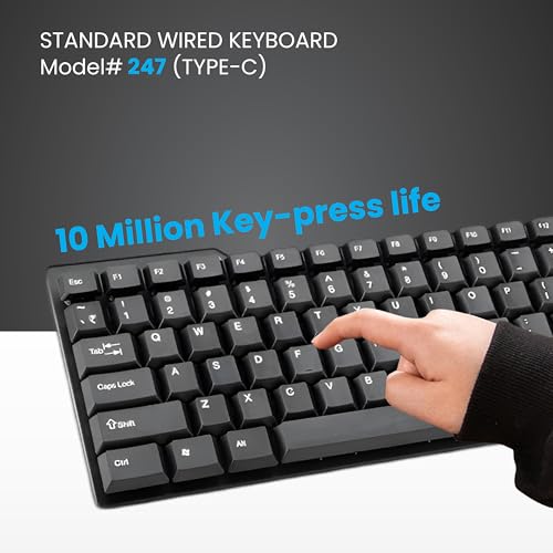 ProDot Alive Type-C Wired Keyboard Floated Key I Plug & Play Technology I 104 Keys I Rupees Key I Spill Resistant Design I Compatible with Windows, iOS, Linux, Laptop and Mobile with 1 Year Warranty - Image 5