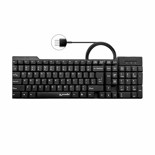 ProDot Alive Type-C Wired Keyboard Floated Key I Plug & Play Technology I 104 Keys I Rupees Key I Spill Resistant Design I Compatible with Windows, iOS, Linux, Laptop and Mobile with 1 Year Warranty - Image 1