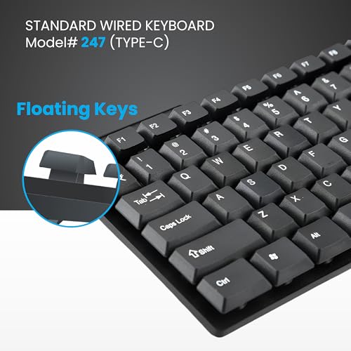 ProDot Alive Type-C Wired Keyboard Floated Key I Plug & Play Technology I 104 Keys I Rupees Key I Spill Resistant Design I Compatible with Windows, iOS, Linux, Laptop and Mobile with 1 Year Warranty - Image 2