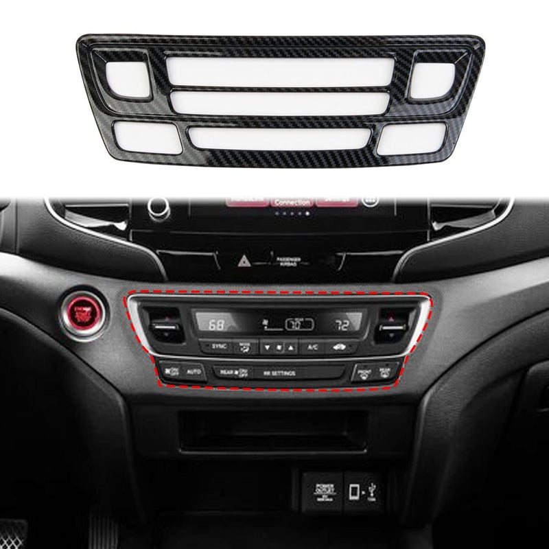 crosselec Carbon Fiber Central Control Air Conditioning Panel Cover Trim for 20162022 Honda Pilot for 20172024 Ridgeline for 20192024 Passport