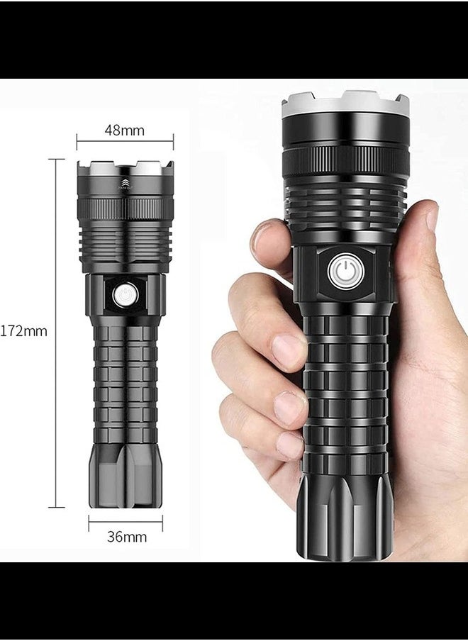 Generic Super Bright 12000 Lumens Rechargeable Handheld Torch Zoomable Waterproof Torch Lamp 5 Modes Flashlight for Camping Hiking Fishing Hunting  - Image 2