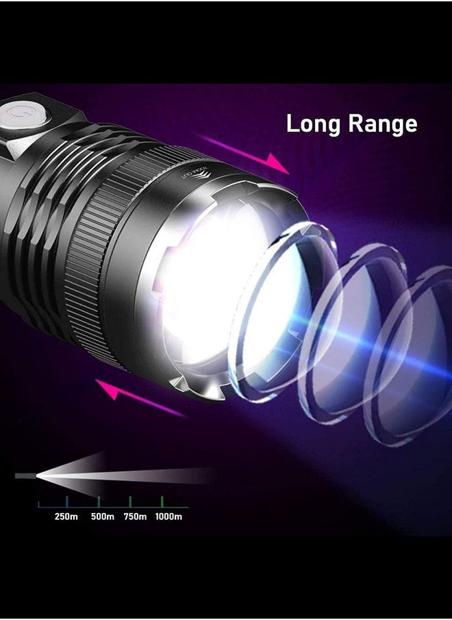 Generic Super Bright 12000 Lumens Rechargeable Handheld Torch Zoomable Waterproof Torch Lamp 5 Modes Flashlight for Camping Hiking Fishing Hunting  - Image 3