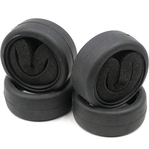 hobbysoul 4pcs RC 1/10 On Road Slick Tire Rubber Tyre Fit for 1:10 Touring Drift Car Wheel Rim … - Image 5