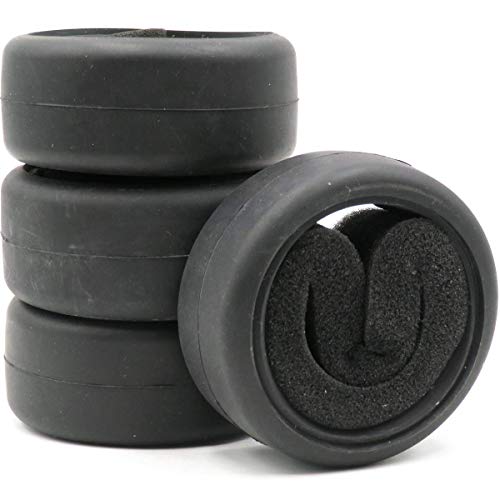 hobbysoul 4pcs RC 1/10 On Road Slick Tire Rubber Tyre Fit for 1:10 Touring Drift Car Wheel Rim … - Image 1