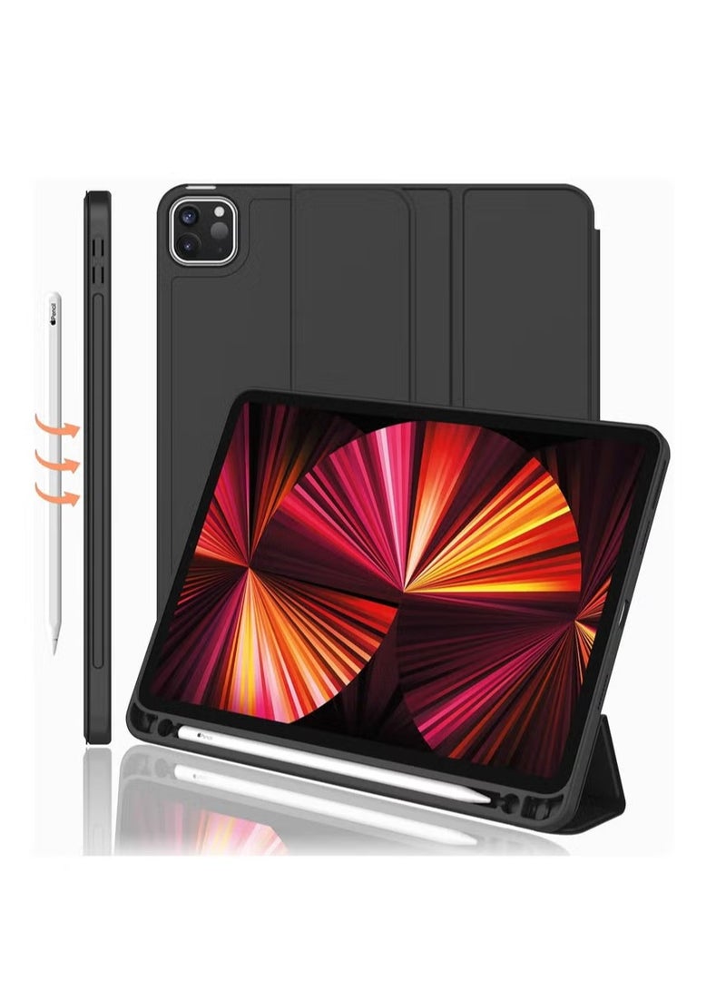 UMIXPRO New iPad Pro 11 Inch Case 2022 4th Gen 2021 3rd Gen with Pencil Holder Support iPad 2nd Pencil Charging Pair Trifold Stand Smart Case with Soft TPU Back Auto Wake Sleep - Image 1