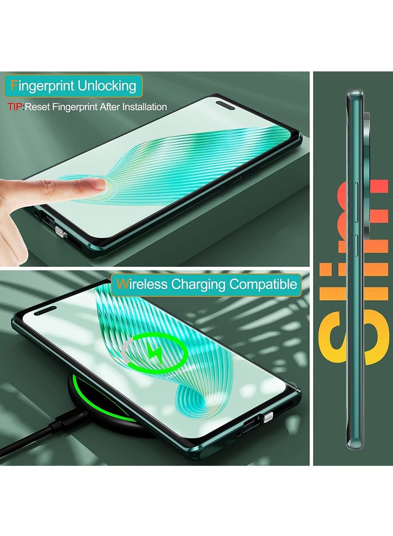 Honor Magic 5 Pro 5G, Front and Back Metal Magnetic Case, 360 Degree Protection with Anti-Peep Glass - Image 4