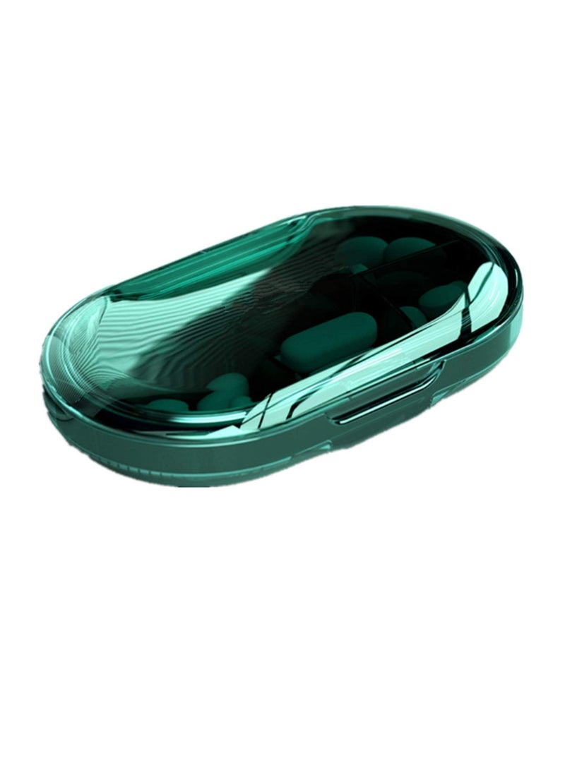 Portable Pill Box, Daily Medicine Supplement Organizer Weekly Pill Case Premium BPA Free Material,with 6 Compartments to Hold Vitamins Pill Box  (Dark Green) - Image 1