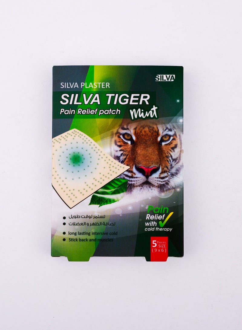 SILVA Tiger Pain Relief Patch Mint (9 Cm*6 Cm) 5 Pcs  - Image 1