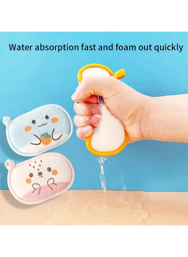 جلوسكي إسفنج حمام كرتون ، غسيل دش مرتد ناعم مع امتصاص سريع وإطلاق رغوة ، إكسسوارات استحمام منتجع صحي دائم للاستخدام الصباحي والمساء - Image 5