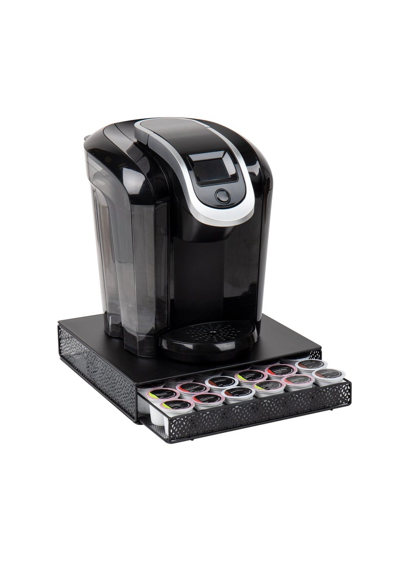Mind Reader Mind Reader Single Serve Coffee Pod Drawer 36 Pod Capacity Countertop Organizer Metal 1275 L x 13 W x 3 H Black 