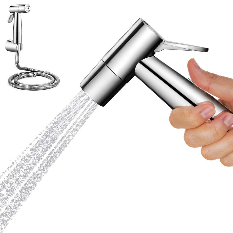 Alton ALTON SHR20135 ABS Health Faucet with 1.25 Meter Flexible Hose Pipe and Wall Hook, Silver (Jet Spray for Toilet) - Image 1