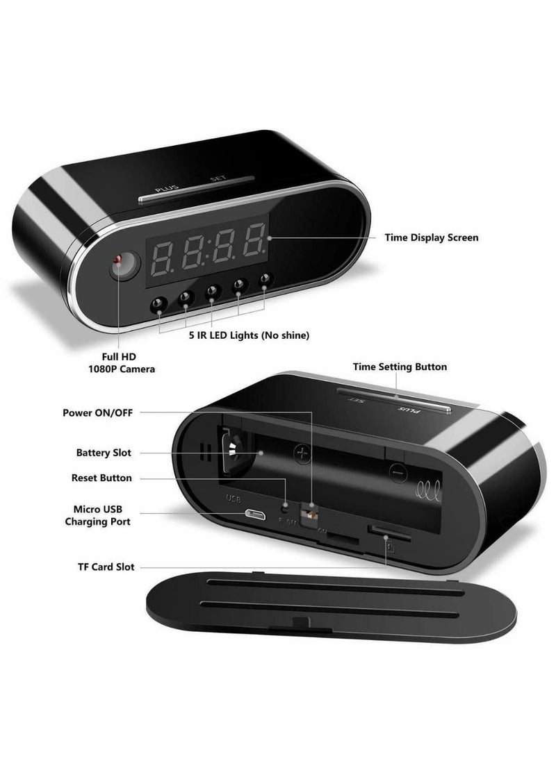 Generic - Hidden Camera Clock, 1080p HD WiFi Wireless Spy Camera Alarm Clock with Night Vision, Motion Detection, Mini Camera with Video Recording, Motion Detection Smart Alarm Home/Indoor Surveillance - Image 1