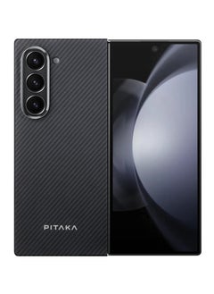 PITAKA Z Fold 6 MagEZ Case, Slim & Light For Samsung Z Fold 6 with a Case-Less Touch Feeling, 600D Aramid Fiber Woven Design - Black/Gray  - Image 5