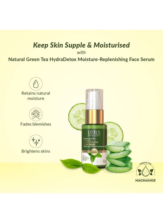 LOTUS BOTANICALS Natural Green Tea Hydradetox Moisture-Replenishing Face Serum|Boosts Glow & Skin Radiance|Provides Intense Hydration|Prevents Acne Pimples|Fights Signs Of Ageing|For All Types|30G  - Image 2