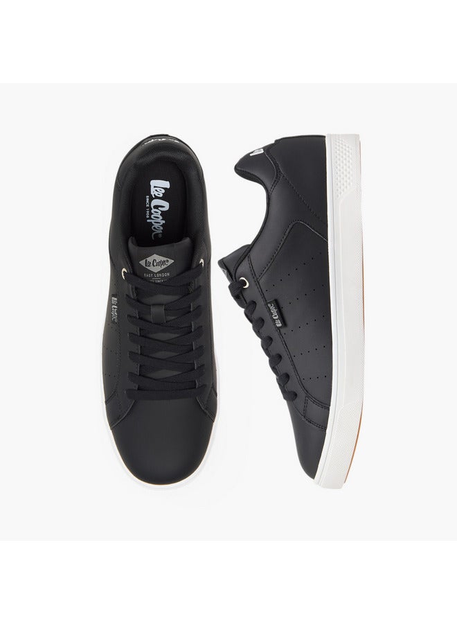 Lee Cooper Men's Perforated Sneakers with Lace-Up Closure - Image 1