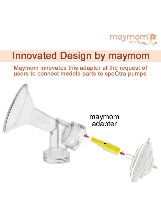 Maymom Flange Adapter Compatible with Spectra S1, S2; Connects Maymom Breastshield/Bottle and Spectra Backflow Protector (Yellow) - Image 2