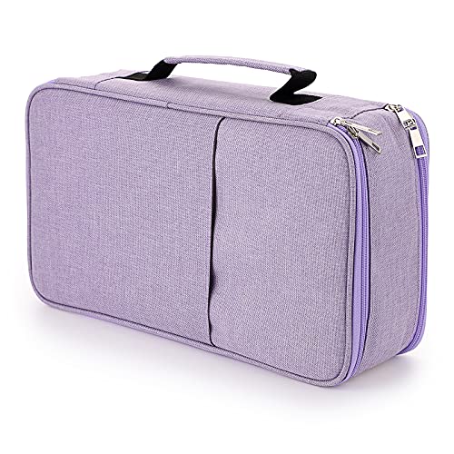 BTSKY Colored Pencil Case 360 Slots Pen Pencil Bag Organizer High Capacity Pens Holder with Double Zippers Multilayer Holder for Crayola Colored Pencils Watercolor Pens & Gel Pens Purple - Image 1