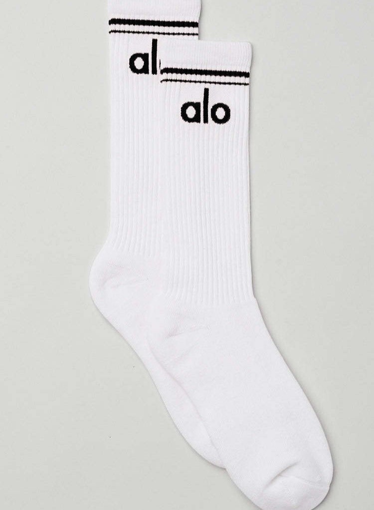 alo alo cotton socks, mid-length fashionable socks for both men and women, one piece of pure cotton socks