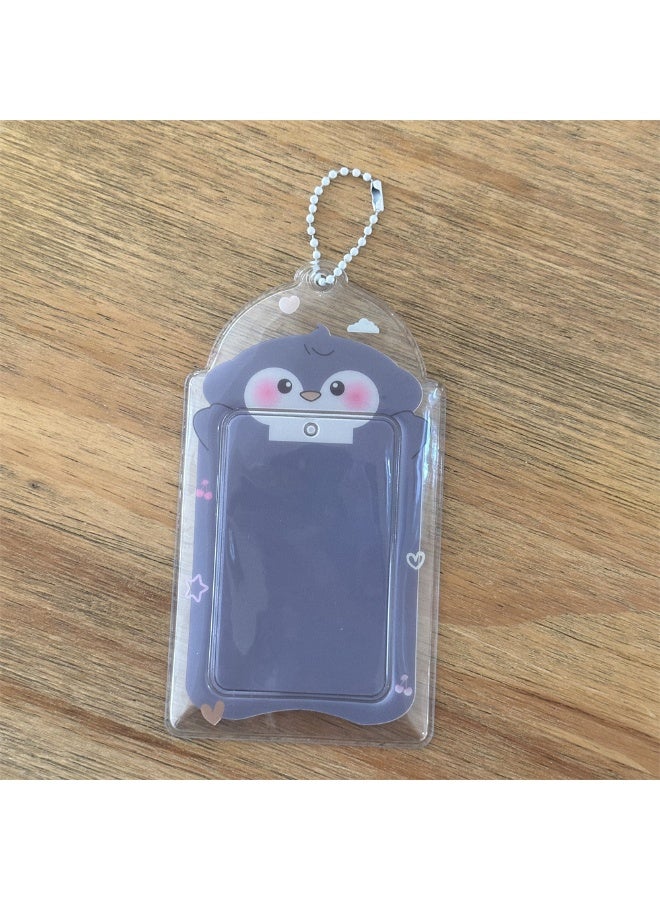 NIBEMINENT 1 - Piece Transparent Cute Animal Cartoon Kpop Photo Card Holder Pendant Key Chain ID Badge Holder ID Card Holder Photo Card Protector for School ID Office ID Access Card for Women Girls - Image 1