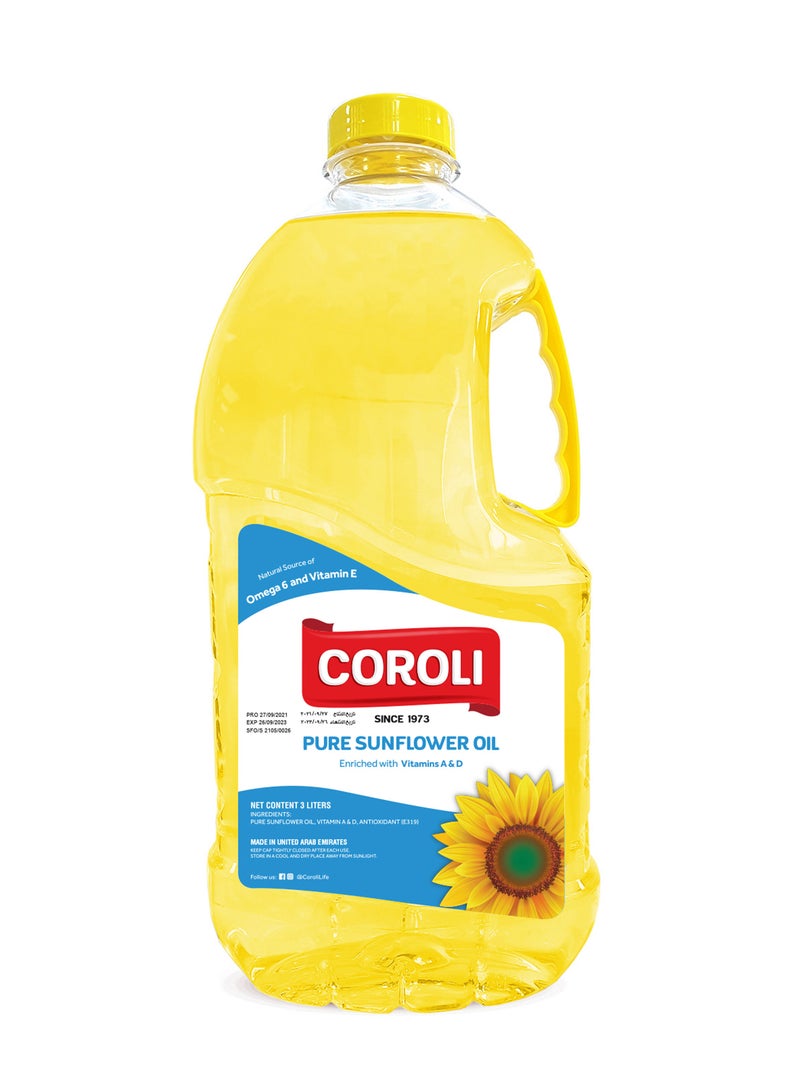 Coroli Pure Sunflower Oil 3 Liters - Image 1