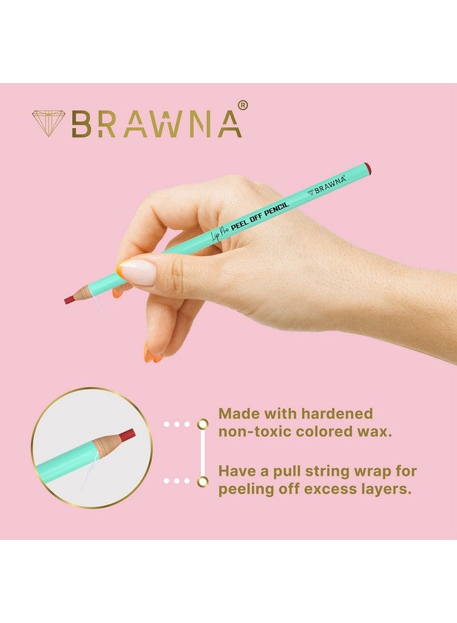 BRAWNA 12 Pcs Lip Pro Pencils With 2 Sharpener Blades Durable Waterproof Peel Off Lip Pencil Pmu Lip Blush Supplies Red - Image 5