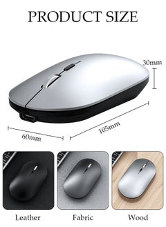DUNISO Wireless Mouse, Slim Mouse Silent Mice Noiseless for Laptop with 2.4G USB Adapter Ultrafast Scrolling Portable Mouse Compatible with PC HP Lenovo ASUS Dell Smart TV  - Image 2