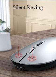 DUNISO Wireless Mouse, Slim Mouse Silent Mice Noiseless for Laptop with 2.4G USB Adapter Ultrafast Scrolling Portable Mouse Compatible with PC HP Lenovo ASUS Dell Smart TV  - Image 5