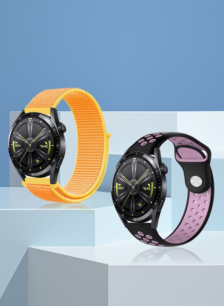 Perfii مجموعة من 3 قطع من أحزمة الساعات متوافقة مع جميع أجهزة Samsung وHuawei وAmazfit وFitbit وHonor بحجم حزام 22 مم - Image 4