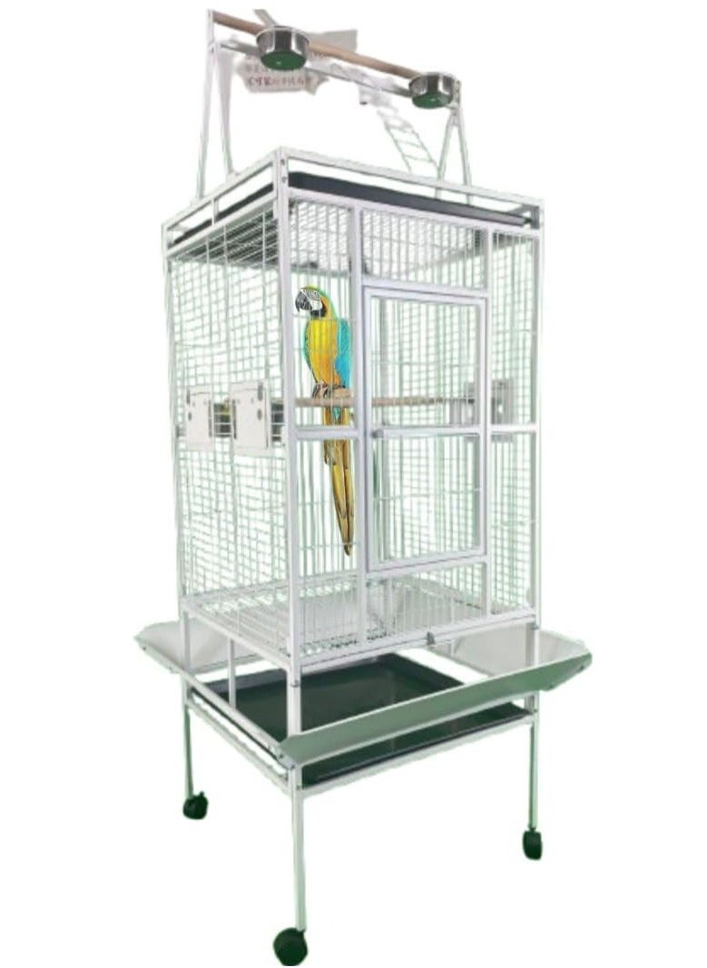 Generic Parrot Large cage with rolling stand 3 wood stick 4 Food Container large with top stand for big parrots such as casco cocatoo,conure,Parakeet,Budgerigar,Fische 173 * 81 * 76 cm  - Image 3