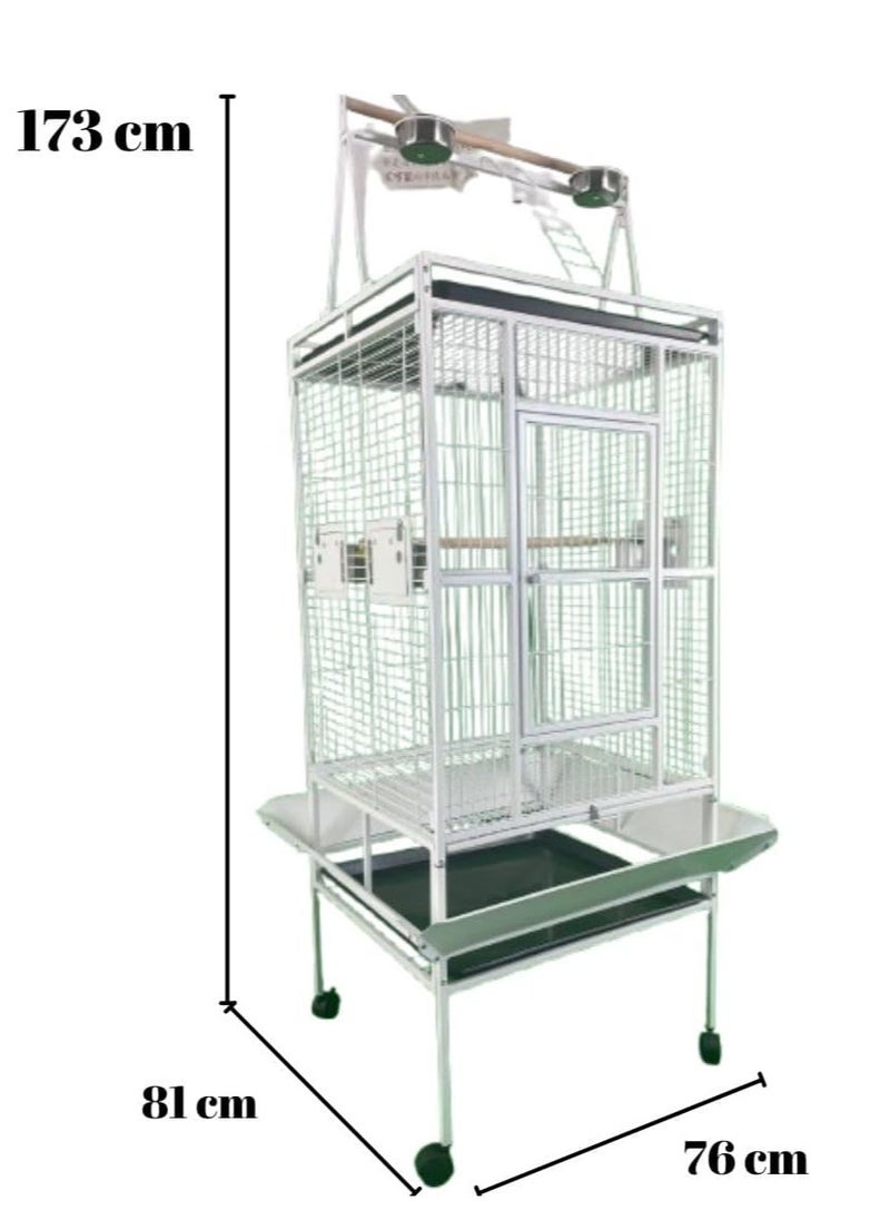Generic Parrot Large cage with rolling stand 3 wood stick 4 Food Container large with top stand for big parrots such as casco cocatoo,conure,Parakeet,Budgerigar,Fische 173 * 81 * 76 cm  - Image 2