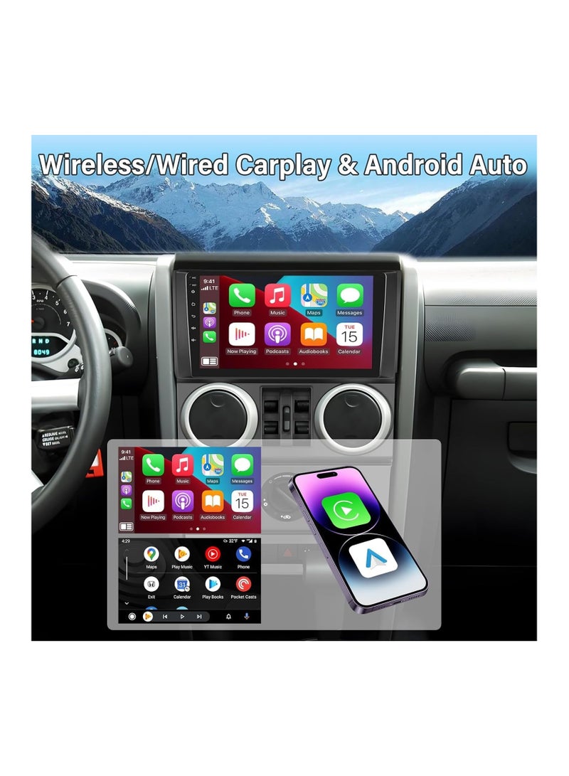 SHEZA STAR Android Car Stereo for Jeep Wrangler 2008 2009 2010 (4 Door) 2GB RAM 32GB ROM 9 Inch Support Apple Carplay, MirrorLink WiFi BT, IPS Touch Screen with AHD Camera Included - Image 5